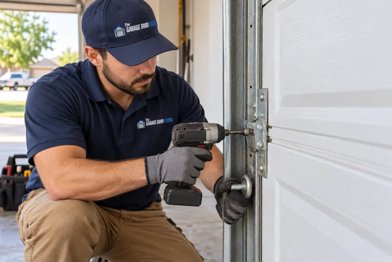 Garage door's track is bent or broken in La Marque, TX: replacing the door rollers
