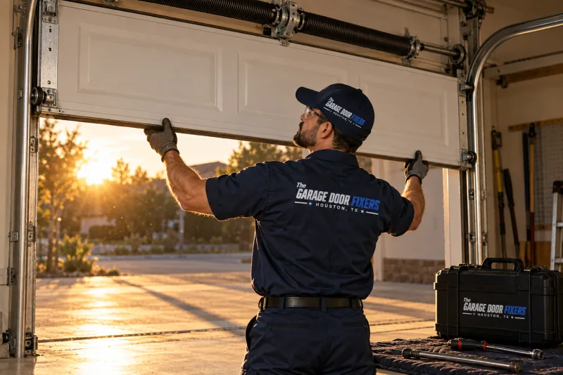 Garage door that squeaks and rattles in Champions, TX: testing the door balance