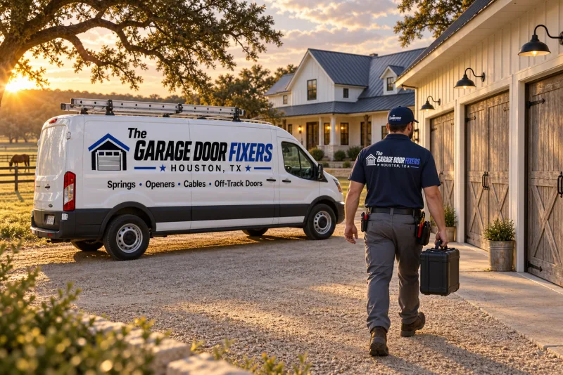 Your garage door quit working in Beach City, TX: a service call at a Texas farmhouse