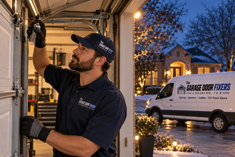 Garage door clicker repair work in Webster, TX: an evening service call