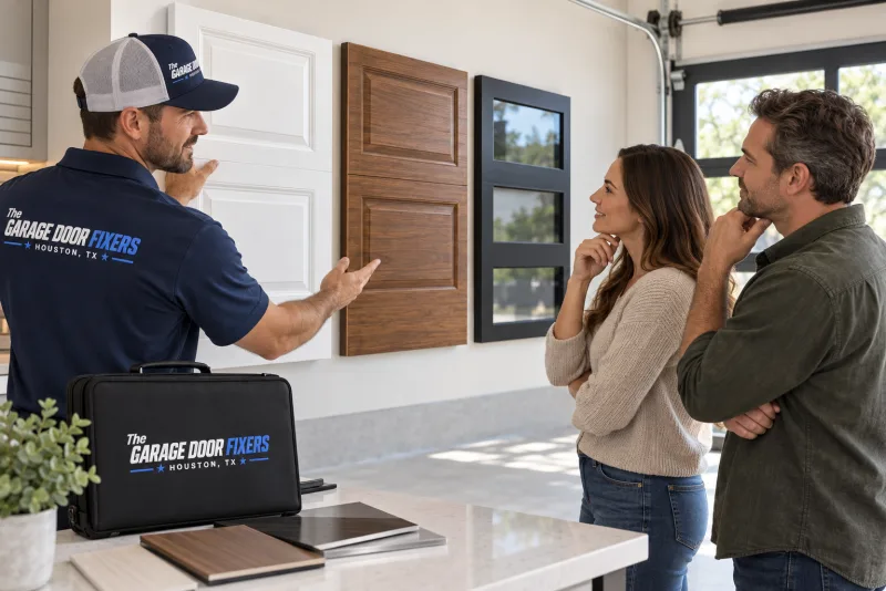 Guarantee on garage door repair work in Southside Place, TX: a design consultation with the homeowner