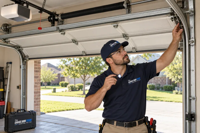 Garage door lock that will not move in Porter Heights, TX: safety inspection of the door